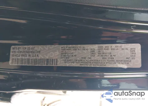 2025 Jeep Wrangler 4-Door Sahara 4X4 z USA, uszkodzony, nr VIN 1C4PJXEN0SW527318